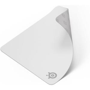 imageSteelSeries QcK Large Gaming Mousepad  Black  NonSlip Silicone Rubber Base  Peak Tracking and Stability  Optimized for Gaming Sensors  490 mm x 420 mm  FPS MOBAs RTS MMOWhite