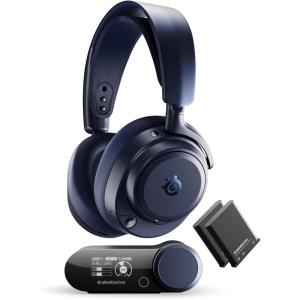 imageSteelSeries Arctis Nova Pro Omni  HiRes Wireless Gaming Headset 96kHz24bit ANC ClearCast Pro Mic AI Noise Rejection Mobile App Mix 24GHz  BT OmniPlay PCPlayStationXbox  Midnight BlueMidnight Blue