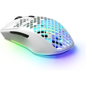 image:imageSteelSeries Aerox 3 Wireless Gen 2  SuperLight 68g Gaming Mouse 4K Polling 26K DPI Optical Sensor 200 Hour Battery IP54 Water Resistant 80m Click Durability RGB 100 PTFE Feet  ShadowSnow